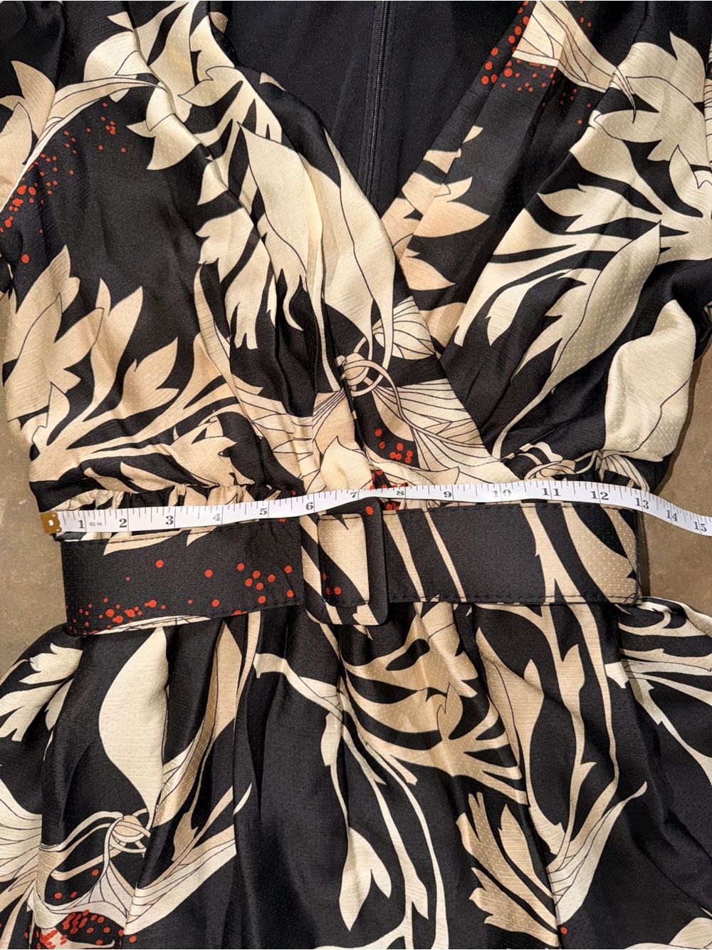 Maison Tara Floral Belted Puff Sleeve Midi Dress NWT Size 8 - Picture 7 of 14